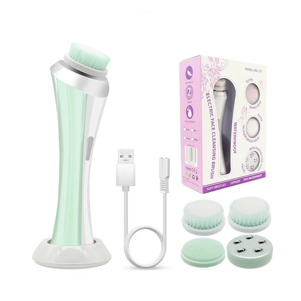 Pack Cepillo de limpieza facial 4 en 1 + Masajeador microcorriente