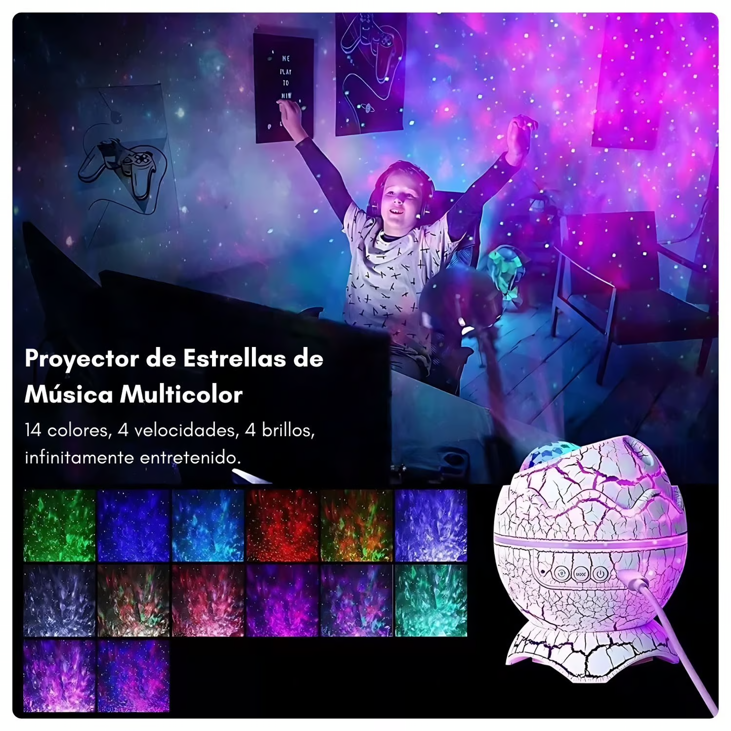 Proyector Led huevo de dinosaurio