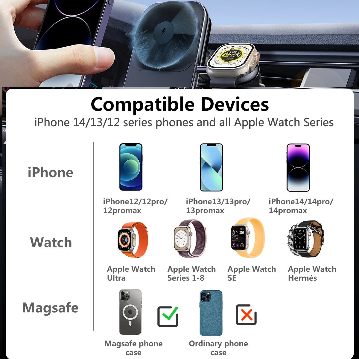 Soporte semiconductor refrigeración con carga inalámbrica 2 en 1