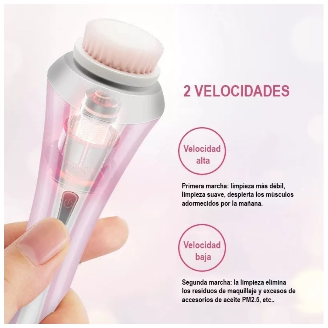 Pack Cepillo de limpieza facial 4 en 1 + Masajeador microcorriente