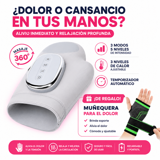 Masajeador de manos + Muñequera de compresión de regalo 🎁