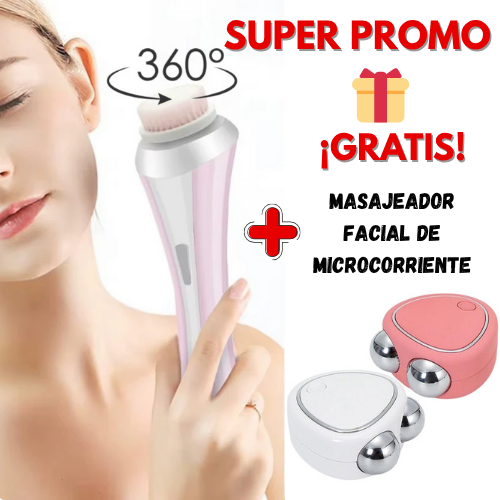 Pack Cepillo de limpieza facial 4 en 1 + Masajeador microcorriente
