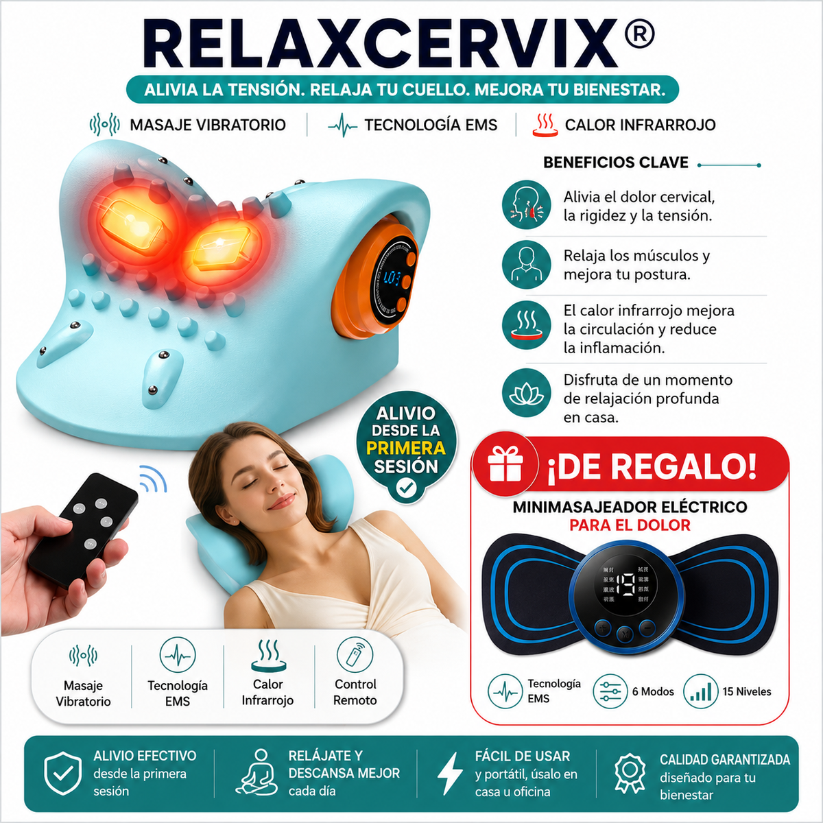 Masajeador inteligente cervical + Minimasajeador eléctrico de regalo 🎁