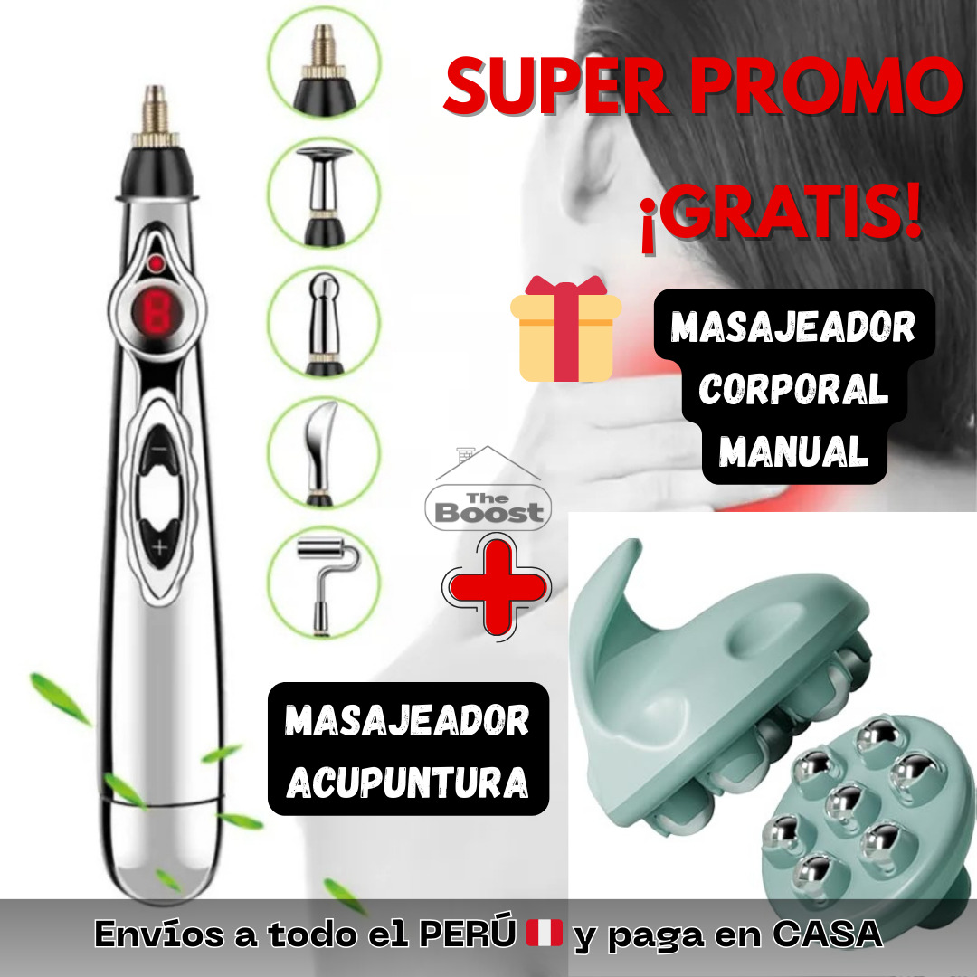 Pack Lápiz acupuntura 5 en 1 + Masajeador corporal