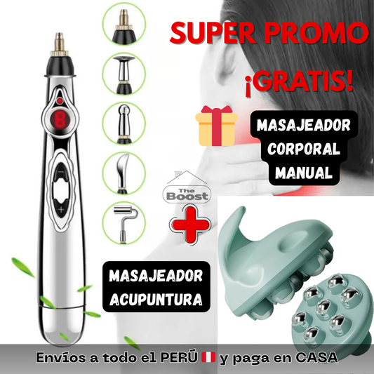 Pack Lápiz acupuntura 5 en 1 + Masajeador corporal